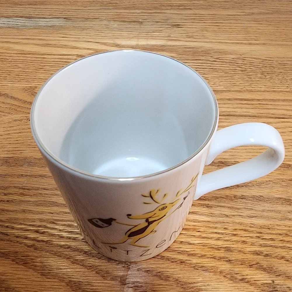 Pottery Barn Reindeer Coffee Tea Mugs Set Of 3 Donner, Comet and Blitzen